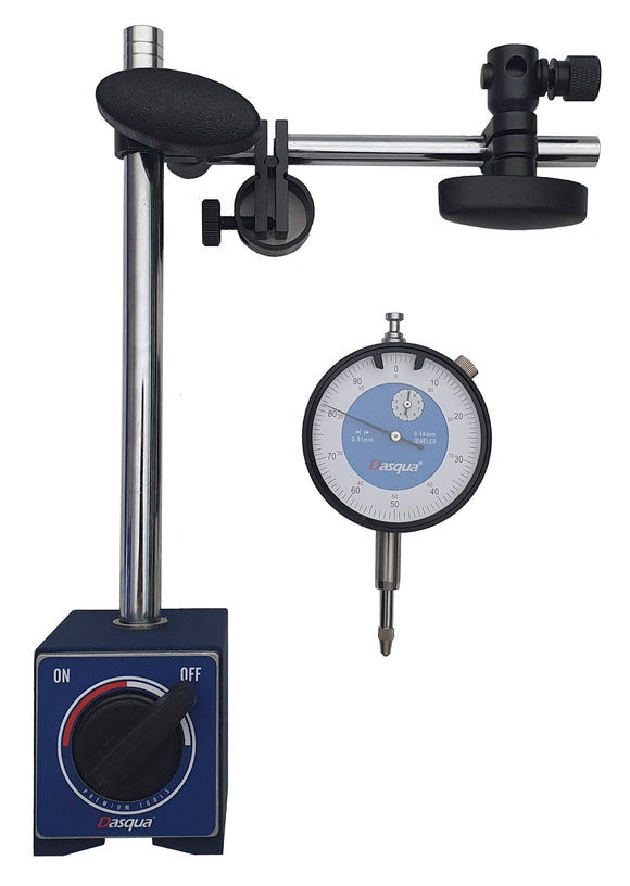 Dasqua 2 Piece Magnetic Base and Dial Indicator Set