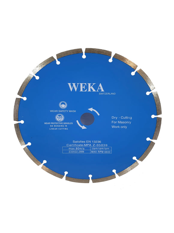 WEKA 230mm Masonry Diamond Blade for Dry Cutting